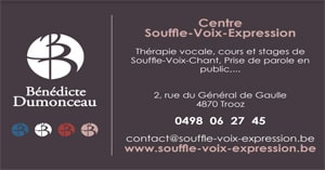 Souffle-Voix-Expression, B. Dumonceau, thérapeute.